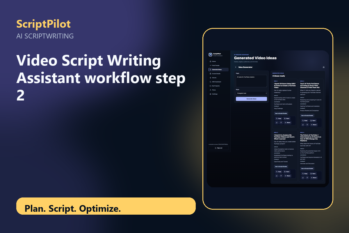Edited ScriptPilot screenshot for build one clear content promise