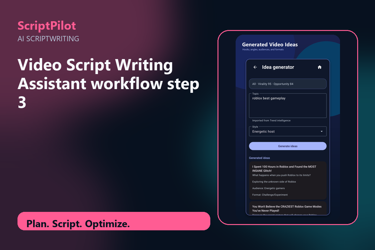 Edited ScriptPilot screenshot for use screenshots as workflow proof