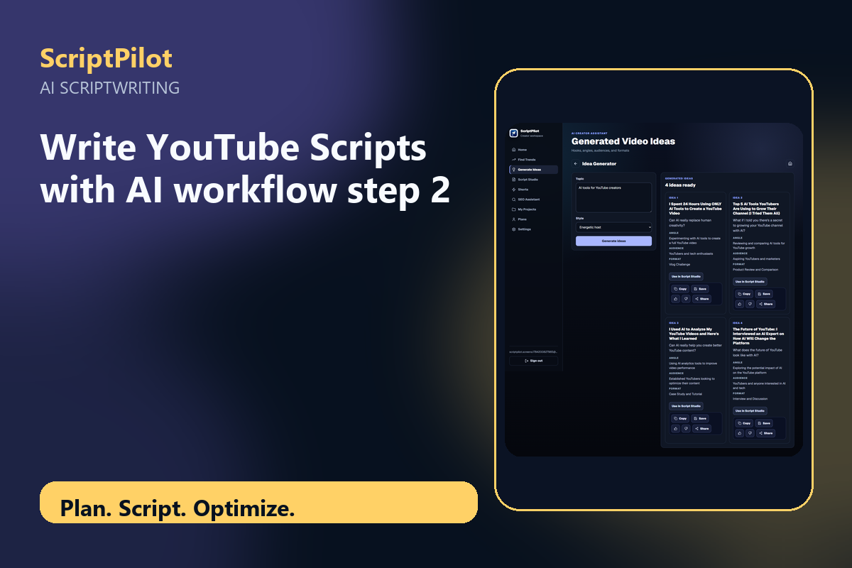 Edited ScriptPilot screenshot for build one clear content promise
