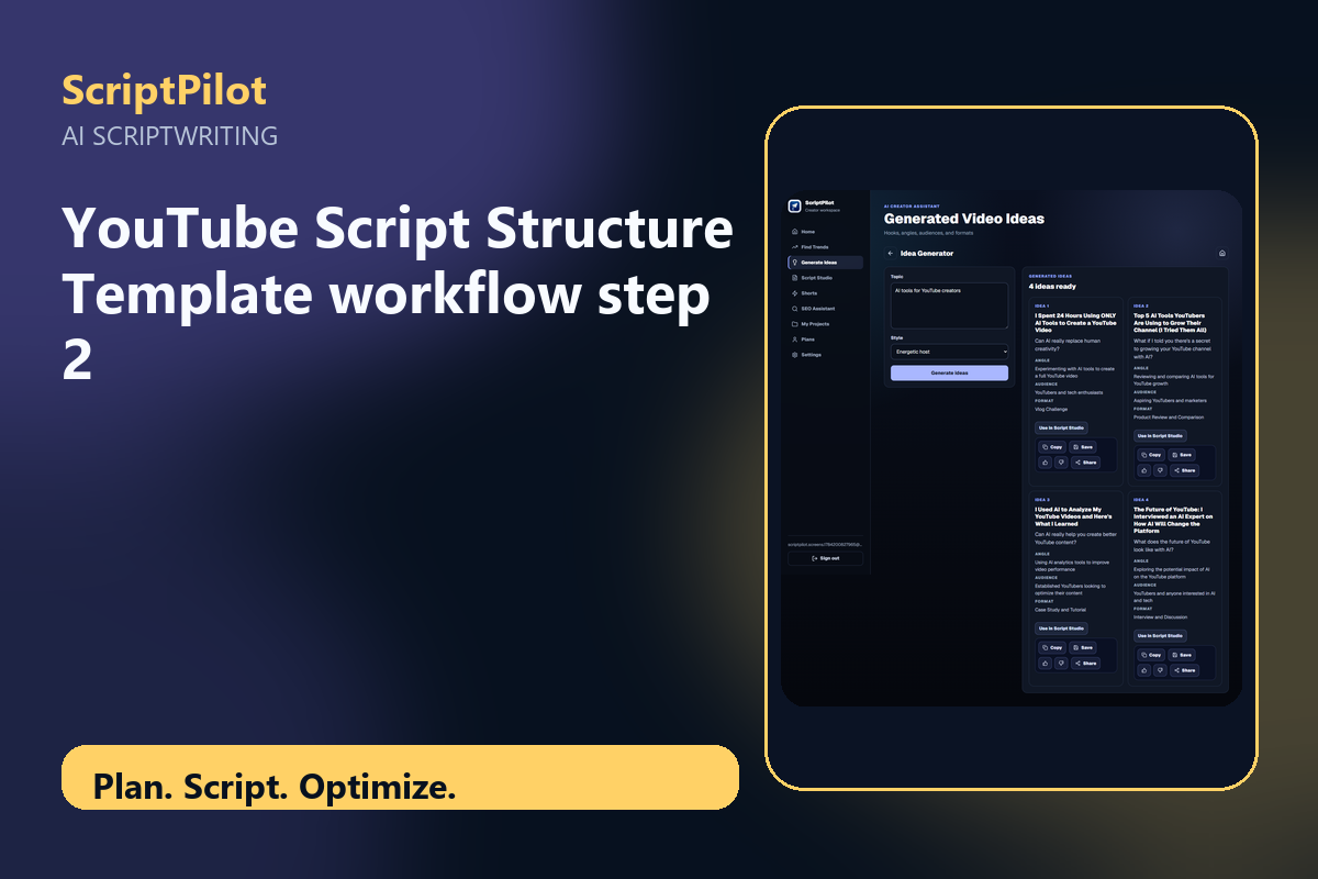 Edited ScriptPilot screenshot for build one clear content promise