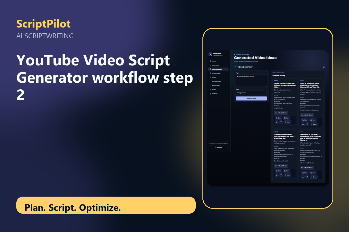 Edited ScriptPilot screenshot for build one clear content promise